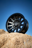 ICON Compression 18x9 6x5.5 0mm Offset 5in BS 106.1mm Bore Double Black Wheel