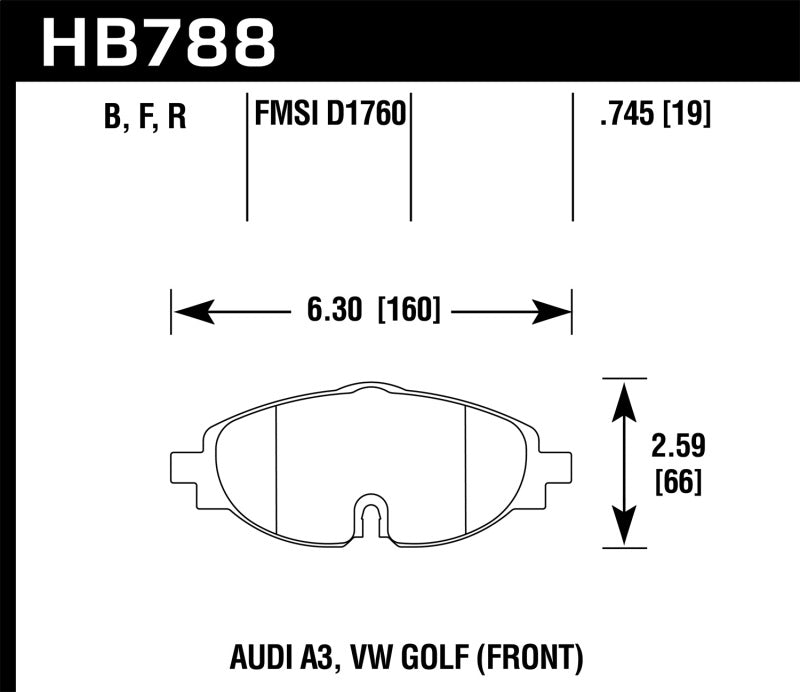 Hawk 15-17 VW Golf / Audi A3/A3 Quattro Performance Ceramic Street Front Brake Pads