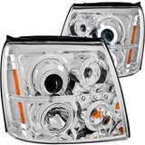 ANZO 2003-2006 Cadillac Escalade Projector Headlights w/ Halo Chrome (CCFL) (HID Compatible)