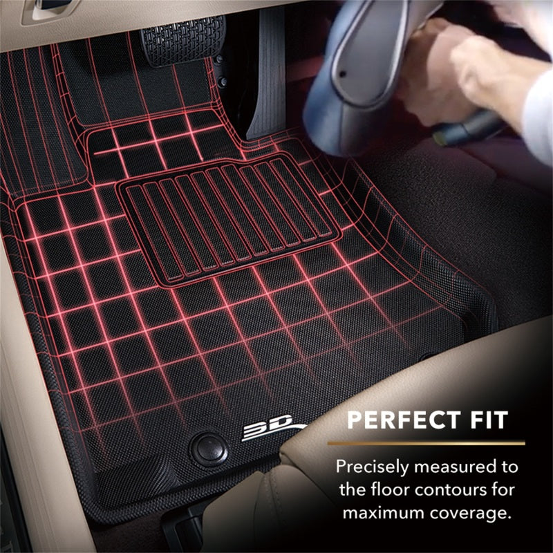 3D MAXpider 2015-2020 Hyundai/Kia Sonata/Sonata Hybrid/Optima Kagu 2nd Row Floormats - Black