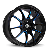 Konig Illusion 18x8 5x114.3 ET45 Black/Ball Cut Blue