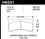 Hawk Wilwood Superlite 4/6 Forged Thin Race DTC-70 Brake Pads