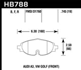 Hawk 15-17 VW Golf / Audi A3/A3 Quattro HPS Street Front Brake Pads