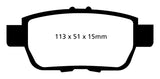 EBC 09-14 Acura TL 3.5 Redstuff Rear Brake Pads