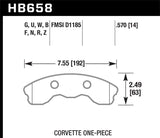 Hawk 06-10 Chevy Corvette (Improved Pad Design) Front HPS Sreet Brake Pads