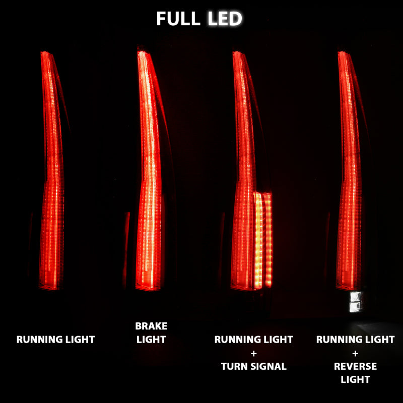 ANZO 2007-2014 Cadillac Escalade Led Taillights Red/Clear
