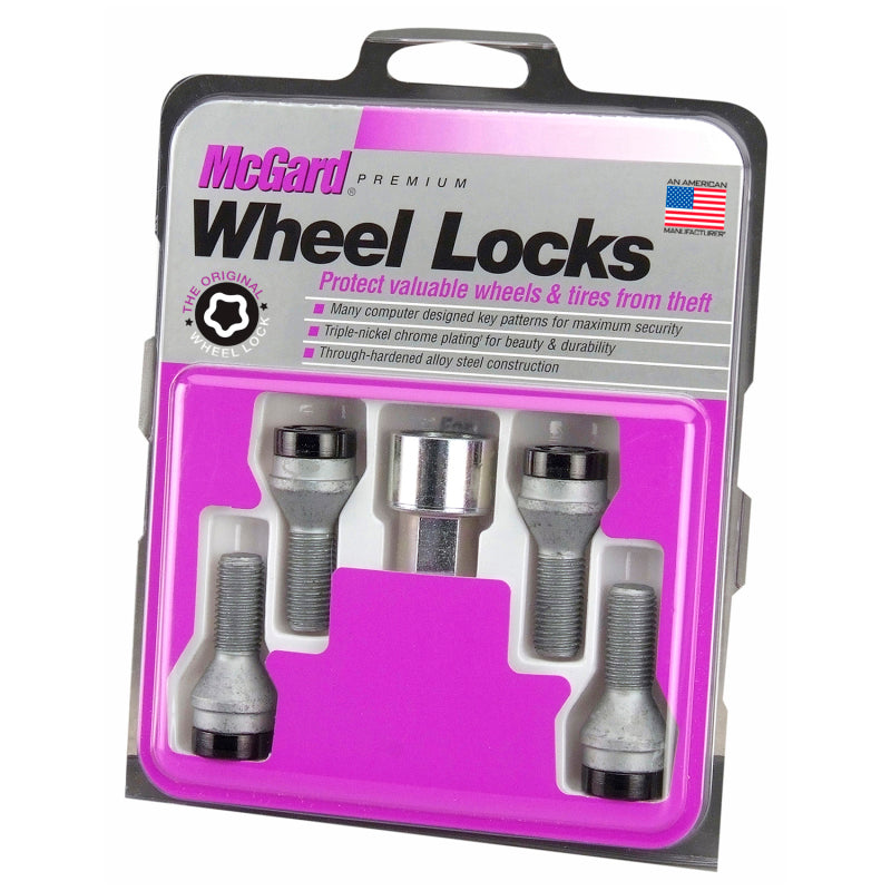 McGard Wheel Lock Bolt Set - 4pk. (Cone Seat) M12X1.5 / 17mm Hex / 25.5mm Shank Length - Black