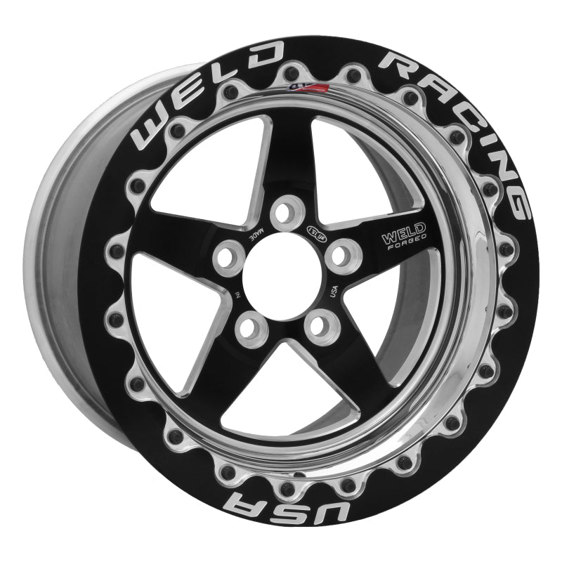 Weld S71 15x10.33 / 5x4.5 BP / 7.5in. BS Black Wheel (Medium Pad) - Black Single Beadlock MT