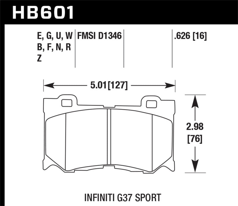 Hawk 10-11 Infiniti FX50 / 09-10 G37 / 09-10 Nissan 370Z DTC-70 Race Front Brake Pads