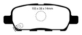 EBC 10-13 Infiniti FX35 3.5 Greenstuff Rear Brake Pads