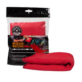 Chemical Guys Waffle Weave Glass & Window Microfiber Towel - 24in x 16in - Red