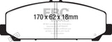 EBC 06-07 Infiniti QX56 5.6 (Akebono) Greenstuff Front Brake Pads