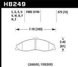 Hawk 1998-2002 Chevrolet Camaro SS 5.7 HPS 5.0 Front Brake Pads