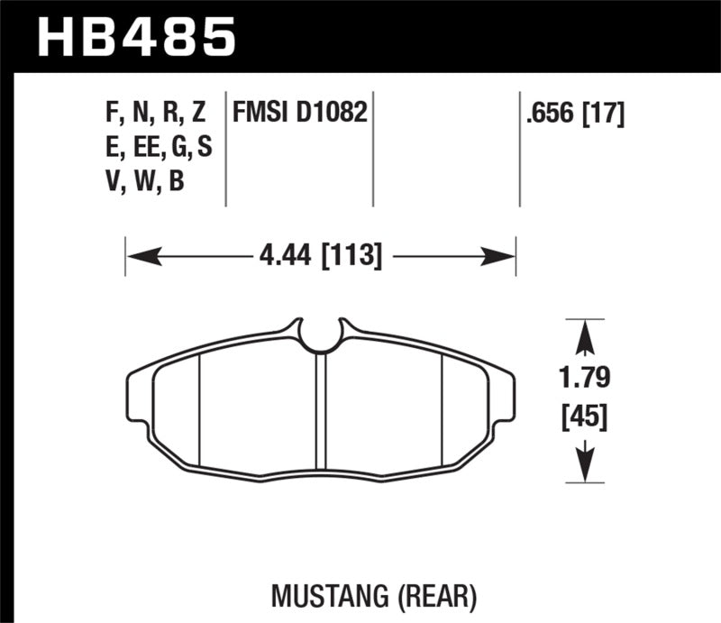 Hawk 05-07 Ford Mustang GT & V6 HPS Street Rear Brake Pads