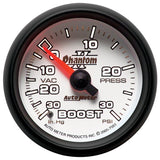 Autometer Phantom II 52.4mm Mechanical Vacuum / Boost Gauge 30 In. HG/30 PSI