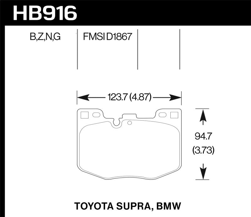 Hawk 2020 Toyota Supra / 19-20 BMW Z4 HPS 5.0 Front Brake Pads