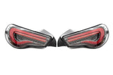 OLM VL Style Sequential Carbon Fiber Look Tail Light Red / Clear Lens